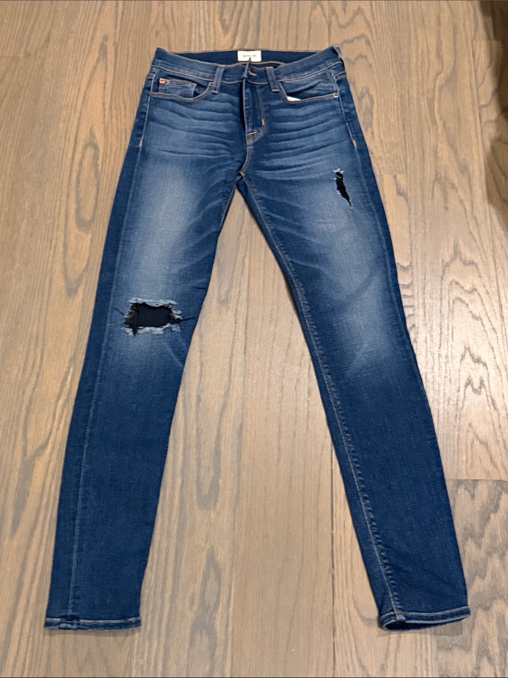 Hudson Jeans Dark Blue Distressed Skinny - size 26